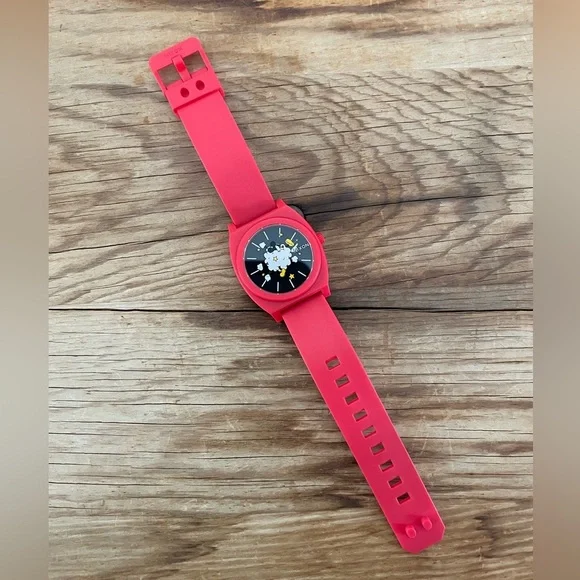 Nixon The Time Teller Disney Mickey Mouse Red Watch Japan Quartz Needs Battery - Picture 1 of 8